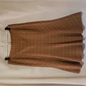 Ideology brown plaid lined skirt Size 4 side zip, flared bottom